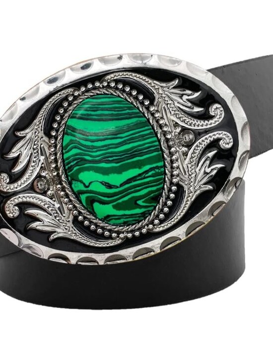 Vtg Western Americana Cowboy Style Belt Buckle Horseshoe  Men\'s Green Vintage American Western Cowboy Turquoise Stone Belt Buckle